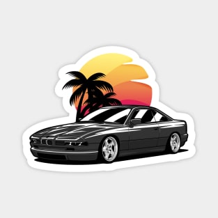 Black E31 860 Coupe Sunset Palms Magnet