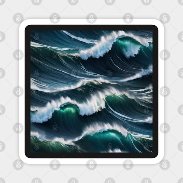 Ocean Waves With Whitecaps Magnet by ToochArt