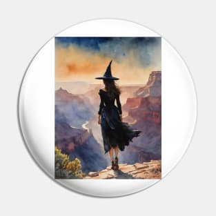 A Witch at The Grand Canyon Pin