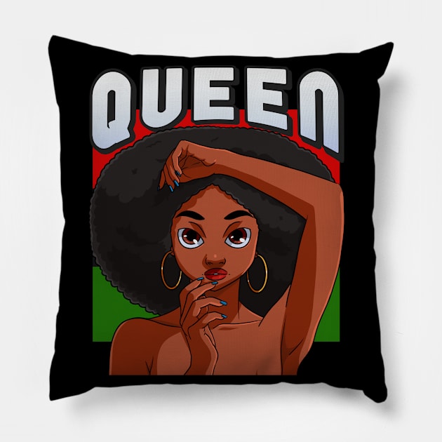 Black Queen Educated Confident African Woman Pillow by Noseking