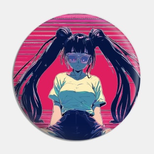 Trendy retro girl Pin