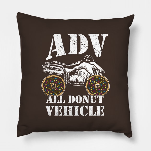 ADV All Donut Vehicle - Donut Quad Bike Pillow by propellerhead