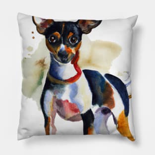 Rat Terrier Watercolor - Dog Lovers Pillow