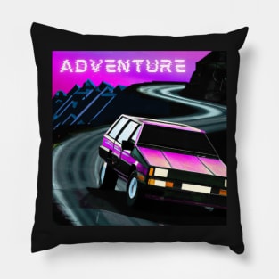 Advanture off road  car driving on a mountainous road Pillow