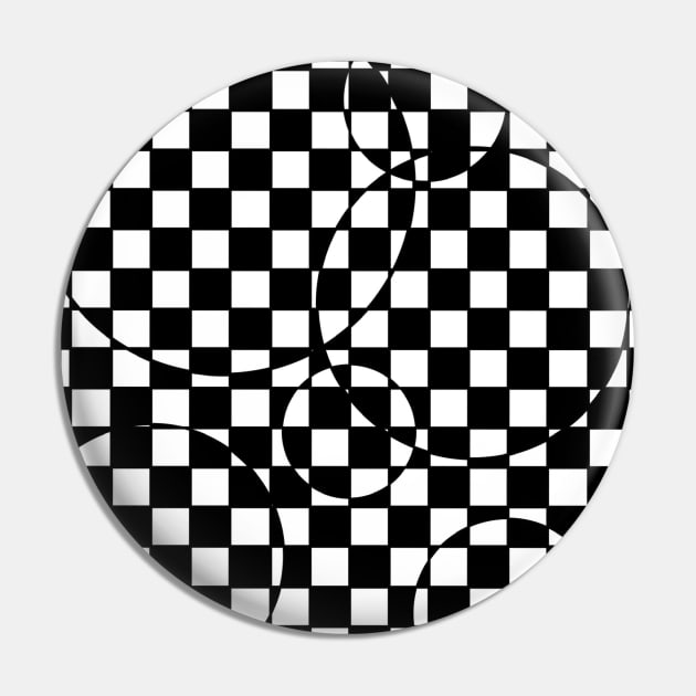 Circle checker board Pin by Opalescents