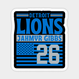 Detroit Lions Gibbs 26 American Flag Football Magnet