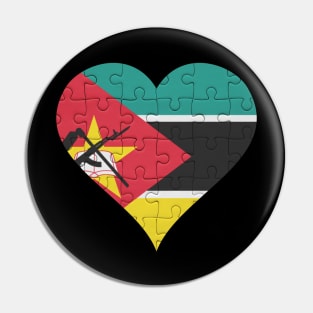 Mozambican Jigsaw Puzzle Heart Design - Gift for Mozambican With Mozambique Roots Pin