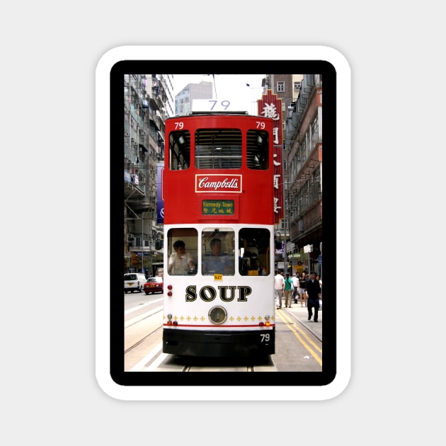 Campbell's Soup Tram in Hong Kong Magnet by CHBB