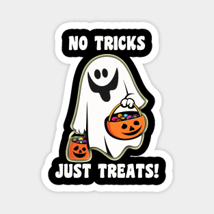 No Tricks Just Treats Funny Halloween Ghost Magnet