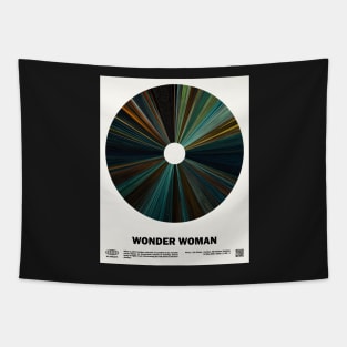 minimal_Wonder_woman Warp Barcode Movie Tapestry