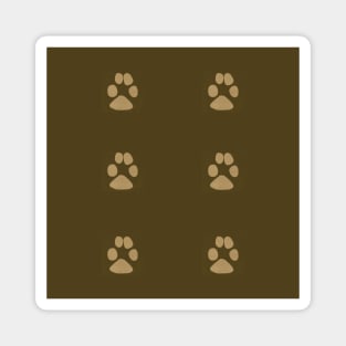 Muddy Paw Prints Magnet