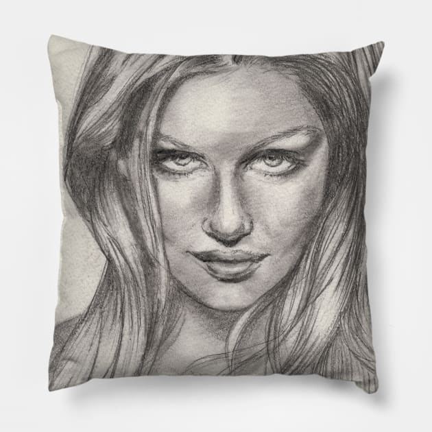 Laetitia Casta Pillow by Svetlana Pelin