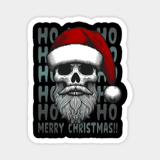 Ho Ho Ho Merry Christmas Skeleton Santa Magnet