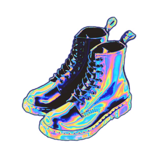 Holographic Boots by dinaaaaaah