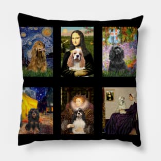 Famous Fine Art Masterpieces Adapted to Include Cocker Spaniels Pillow