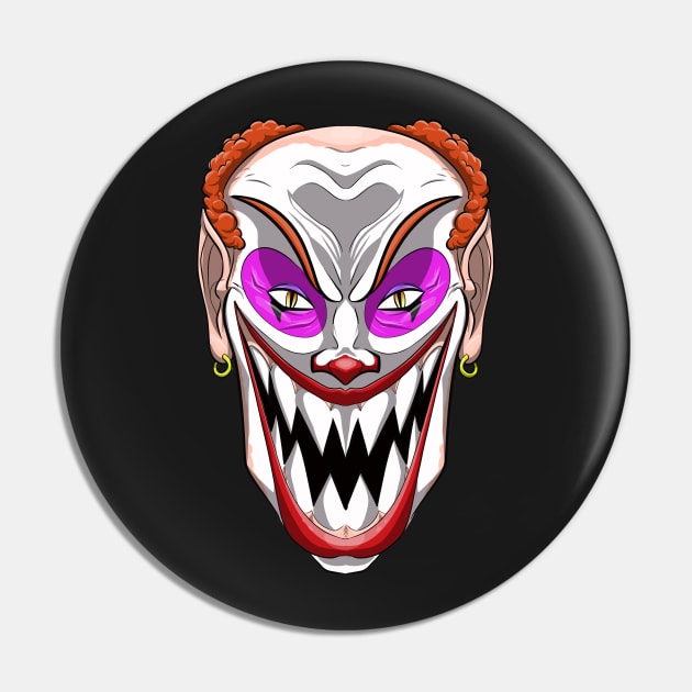 Killer Clown Pin by richardsimpsonart