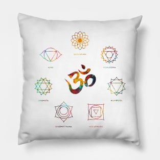 Set of chakra yoga symbols Pillow