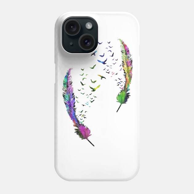 Birds feather Phone Case by RosaliArt
