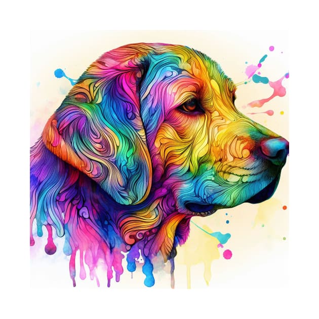 Abstract painting of a Lab looking Dog by WelshDesigns