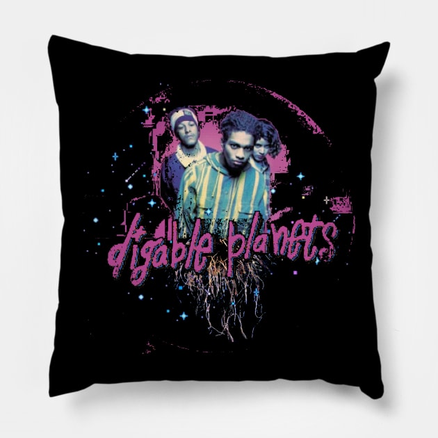 Digable Planets in outer space Pillow by todd_stahl_art