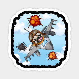 Pugtop Gun: The High-Flying Jet Fighter Pug Magnet