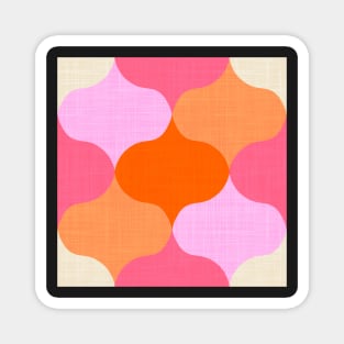 Retro Ogee Pattern in Orange Crush Magnet