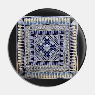 Another Blue and White Embroidered Jordanian Pillow Pin