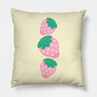 Pink Strawberries Pillow