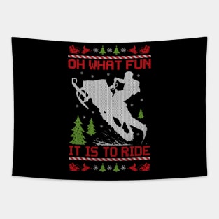 What Fun Snowmobile Ride Tapestry