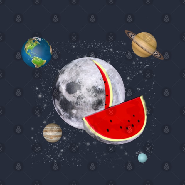 Watermelon moon design t-shirt by  Memosh Everything 