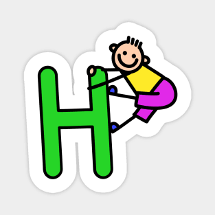 Letter H for Boys alphabet Kids Colorful Cartoon Character Magnet