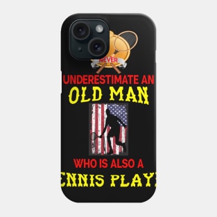 Never underestimate old man who is also a tennis player - kenin tennis player T-shirt Phone Case