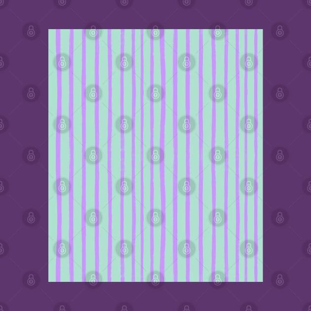 Purple and Mint Green Brush Stroke Stripes by OneThreeSix