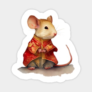Watercolor Chinese Zodiac Year of the Rat Magnet