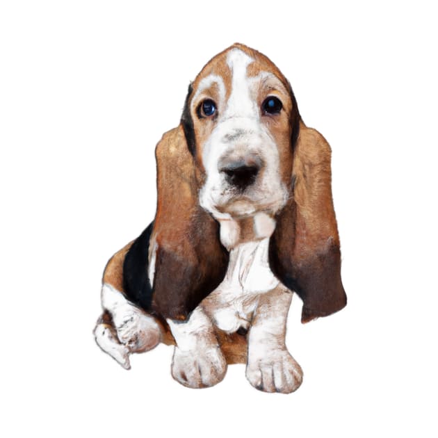 Cute Basset Hound Drawing by Play Zoo