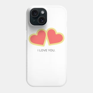 I love you twin hearts yellow Phone Case