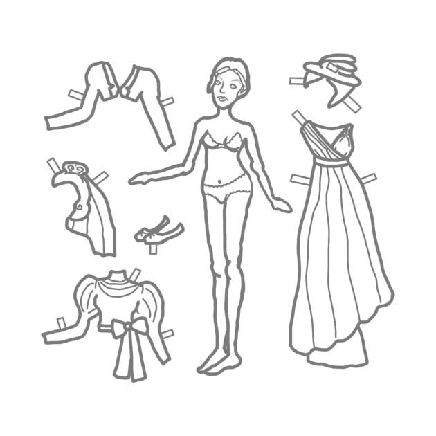 Paper Doll Sketch - Neo-Classical Clothes by LochNestFarm