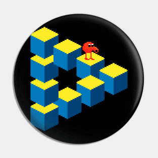 Q*bert - pixel art Pin