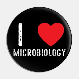 I Love Heart Microbiology Pin