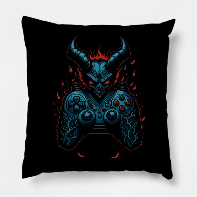 Devil gamepad Pillow by Lolebomb