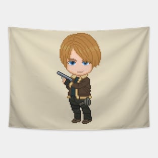 Leon Kennedy Pixel Art Tapestry