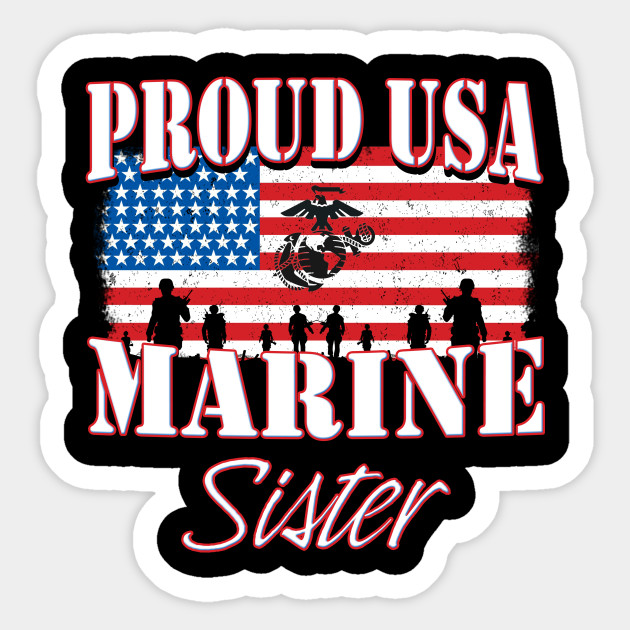 Proud Marine Sister Usa Military Women Marine Corps Aufkleber Teepublic De