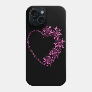 Cute colorful heart with dragonflies Phone Case