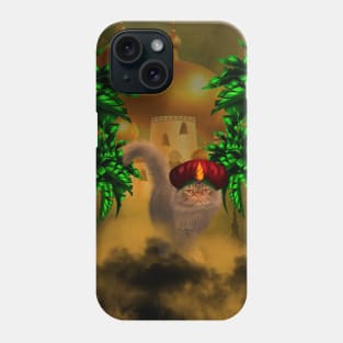 Cute cat alone in the night Phone Case