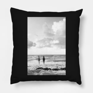 Seascape Horizon in BW Pillow