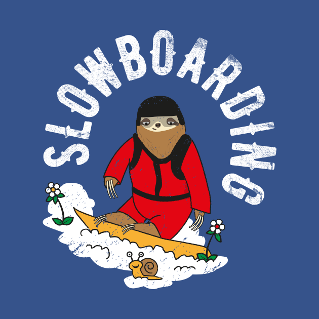 Slowboarding - Snowboarding Sloth Pun by propellerhead