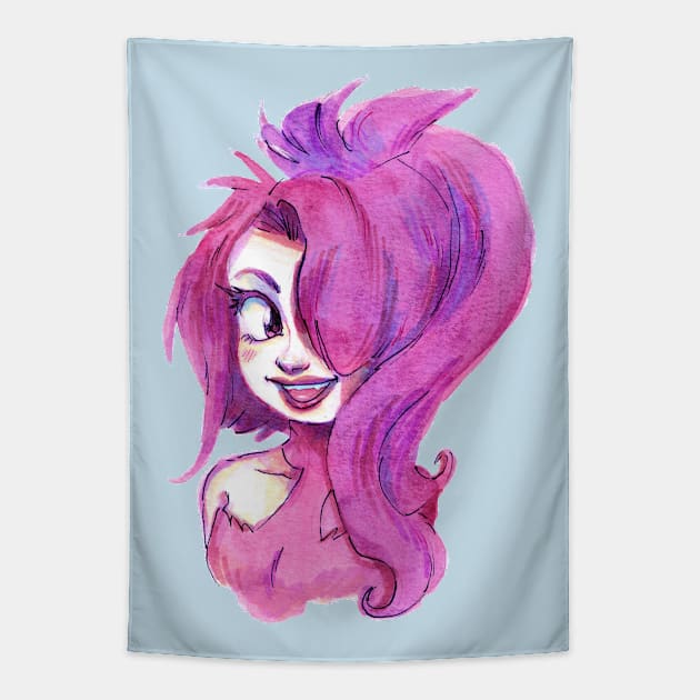 Purple Girl Tapestry by saradaboru