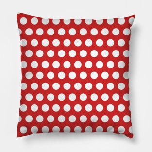 White polka dot on red background Pillow