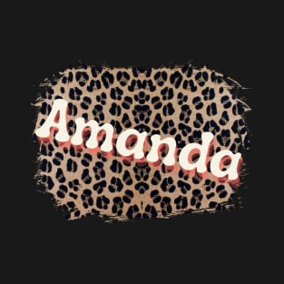 Amanda Name on Leopard T-Shirt