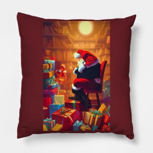 Santa waiting for Christmas Pillow